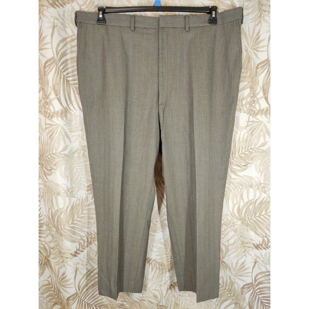 Bert Pulitzer Dress Pants Mens 44x32‎ Gray Flat Front Dress slacks trousers